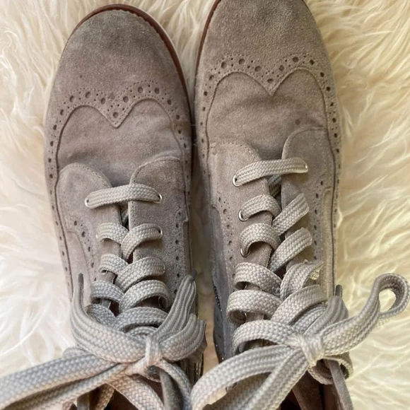 Women's Taupe Suede Lace-Up & Zip Ankle Booties - Picture 7 of 9